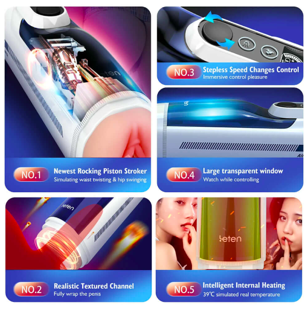 Âm đạo giả đa năng Leten A380 male Masturbator 10 chế độ bú mút